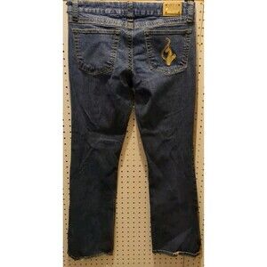 Baby Phat Flared Dark Wash Jeans Size 13 Gold Logo Embroidered